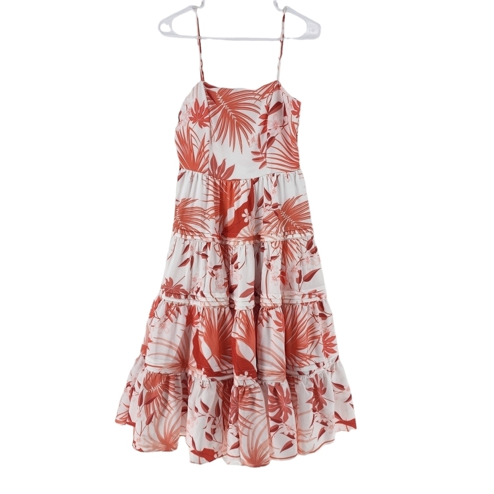 Mopa Women's Botanical Print Spaghetti Strap Layered Mini Dress - M